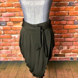 BCBGMAXAZARIA Black Draped Skirt with belt/pockets